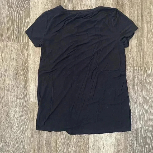 Womens Cupio Basic Black Short Sleeve Tee with Cross Front - S - Picture 4 of 5